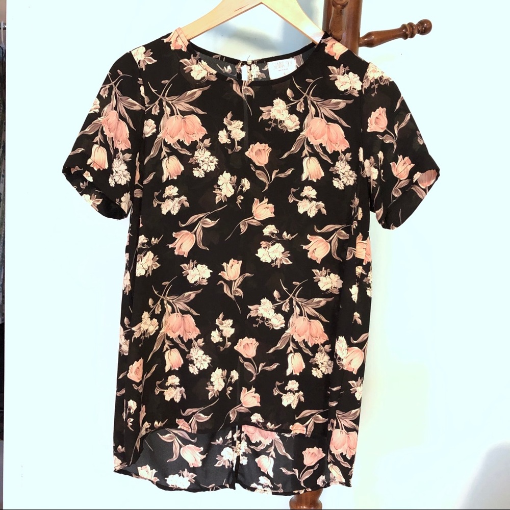 Sienna Sky- Floral, Hi-Low, Split-Back Blouse